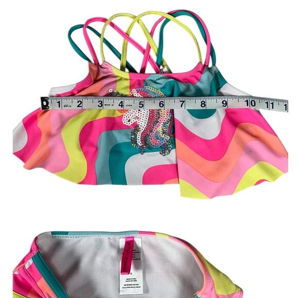 Betsey Johnson Unicorn Swimwear Used Size 6 Two Piece Colorful Great Condition - Picture 6 of 8